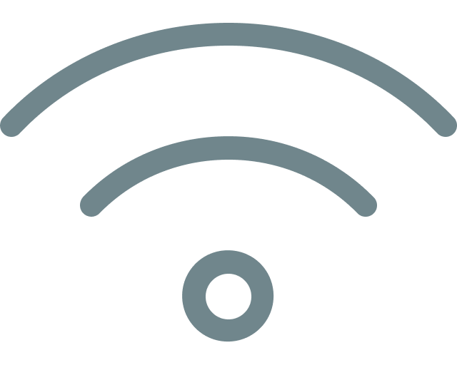 a grey wifi symbol on a black background